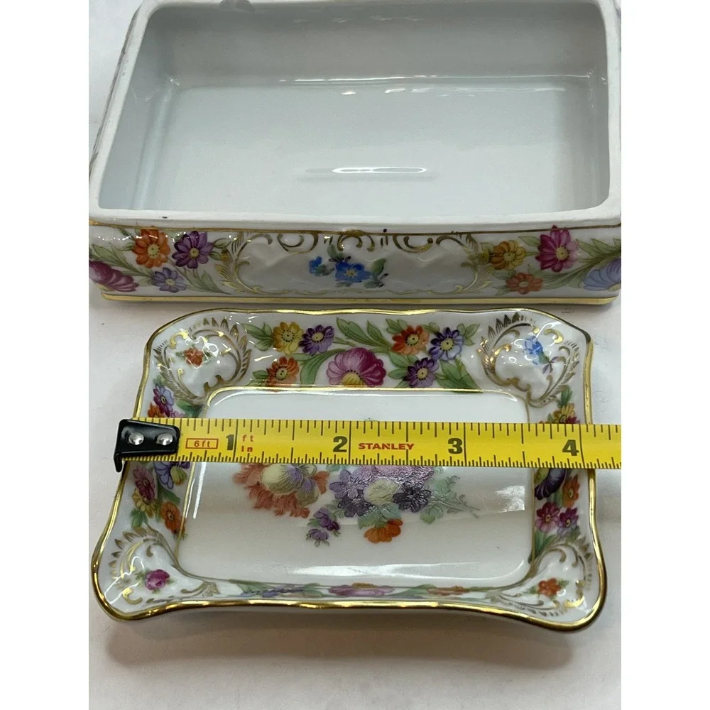 Vintage Schumann Bavaria Arzberg Germany  Porcelain Jewelry‎ Box & Trinket Dish